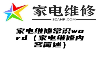 家电维修常识word（家电维修内容简述）