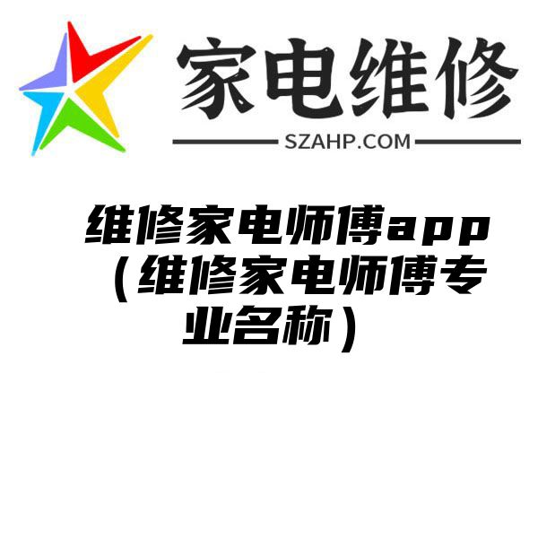 维修家电师傅app（维修家电师傅专业名称）