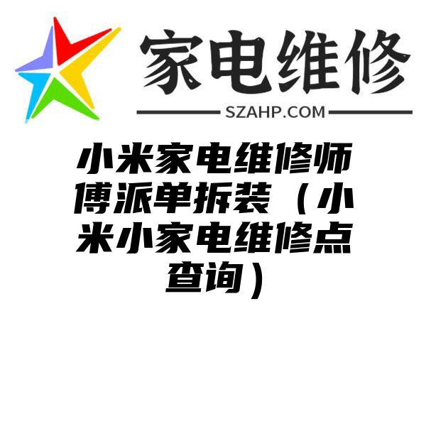 小米家电维修师傅派单拆装（小米小家电维修点查询）